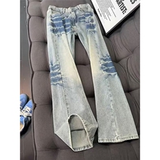 阔腿裤复古牛仔裤男女直筒裤宽松弯刀裤子春秋款1008-LV88077-P48，男装牛仔裤，星座1008