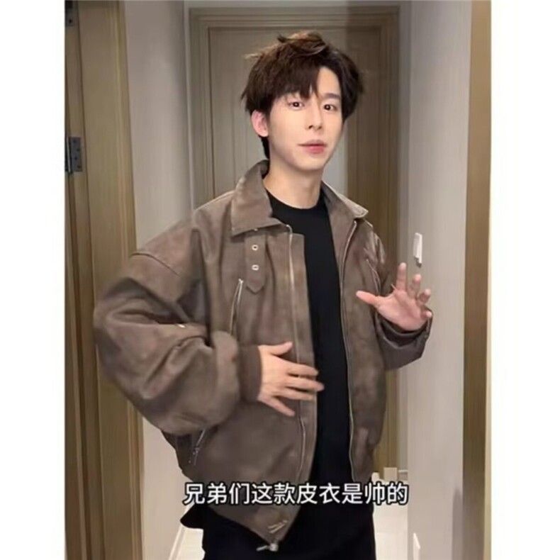 现货DW703-批68痞帅风皮衣男款潮流帅气夹克外套,男装夹克,星座603-2
