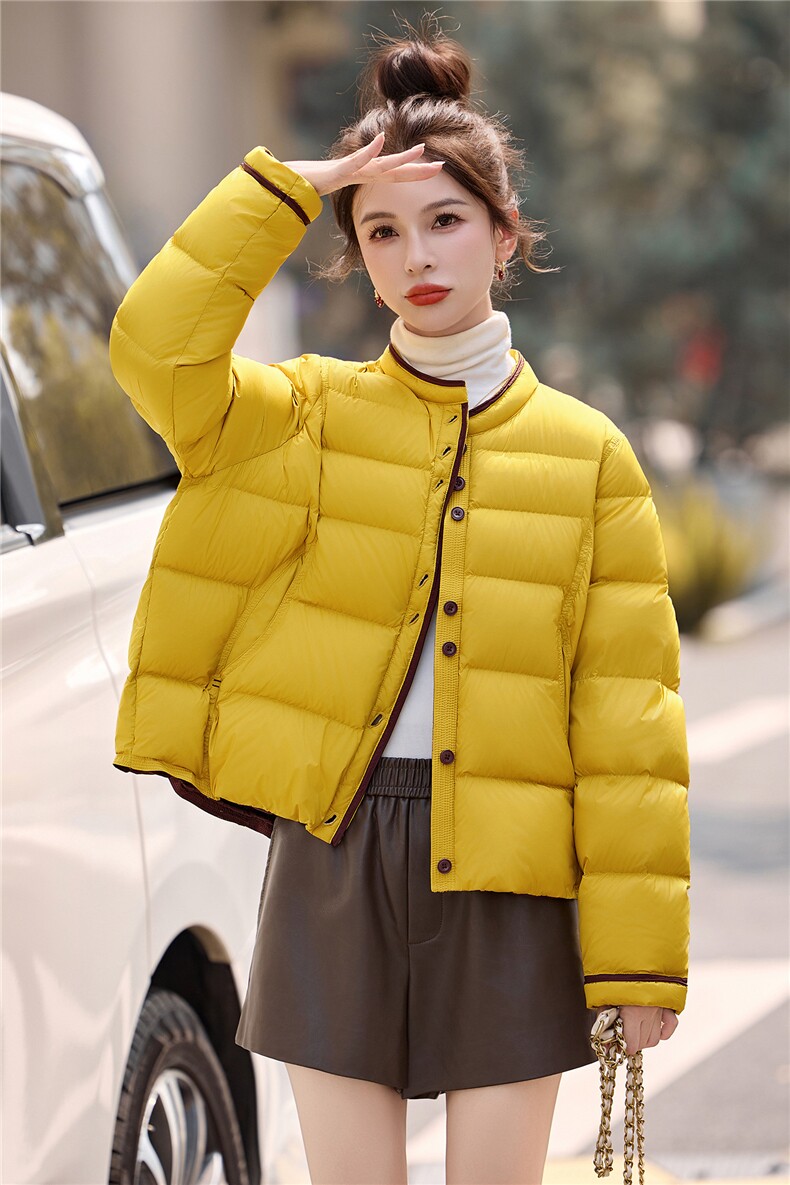 【现货现货】轻薄羽绒服女短款2025冬季新款高级感90白鸭绒小外套,女装羽绒服,一安秀