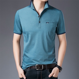 Z163 2021夏季新款T恤衫男POLO衫短袖翻领图片