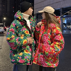 DH251连帽棉衣外套东北大花无龙棉服风民族特色棉服大码情侣，男装棉衣，星座115A(原星座507）