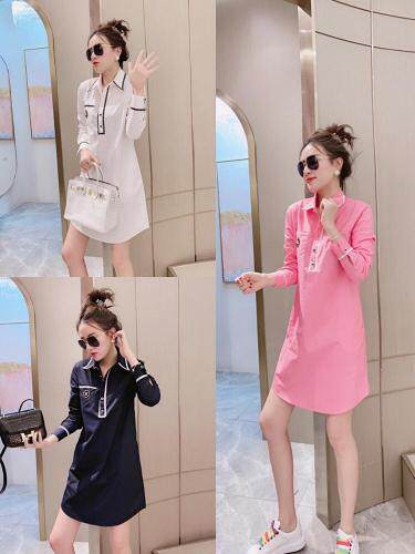 2021春装衬衣连衣裙，女装连衣裙，莫妮菲