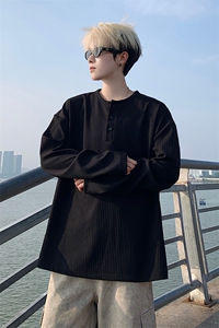 亨利领长袖T 港风宽松大码打底衫CH58-特P25 无差价图片