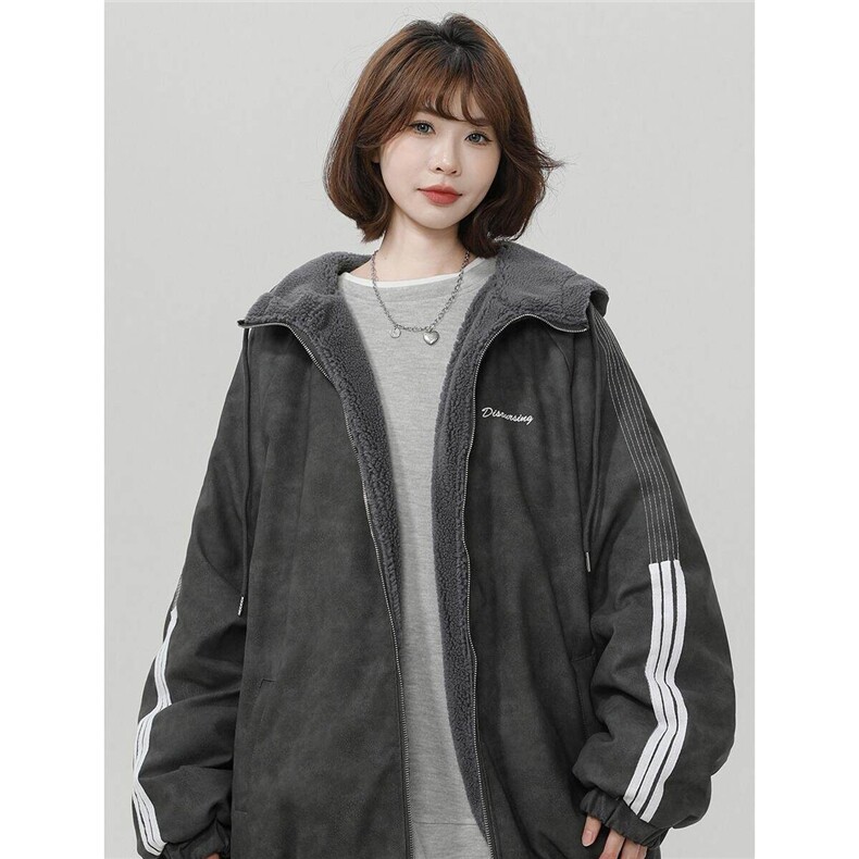 羊羔绒PU皮棉服男款冬季加绒加厚保暖棉袄美式高街棉衣M02/P118,男装夹克,星座206（原A221）