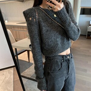 垫肩毛衣,女装针织衫/毛衣,XTZ style