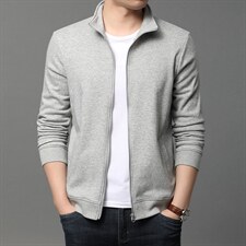 开衫卫衣中年男士立领外套中老年春秋季休闲运动服爸爸装衣服上衣，男装卫衣，电商B212（原钱塘6029）