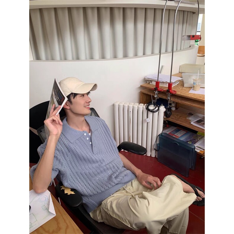 网络图polo衫短袖男美式复古重磅t恤夏季新款ins潮牌高,男装T恤,星座716-2