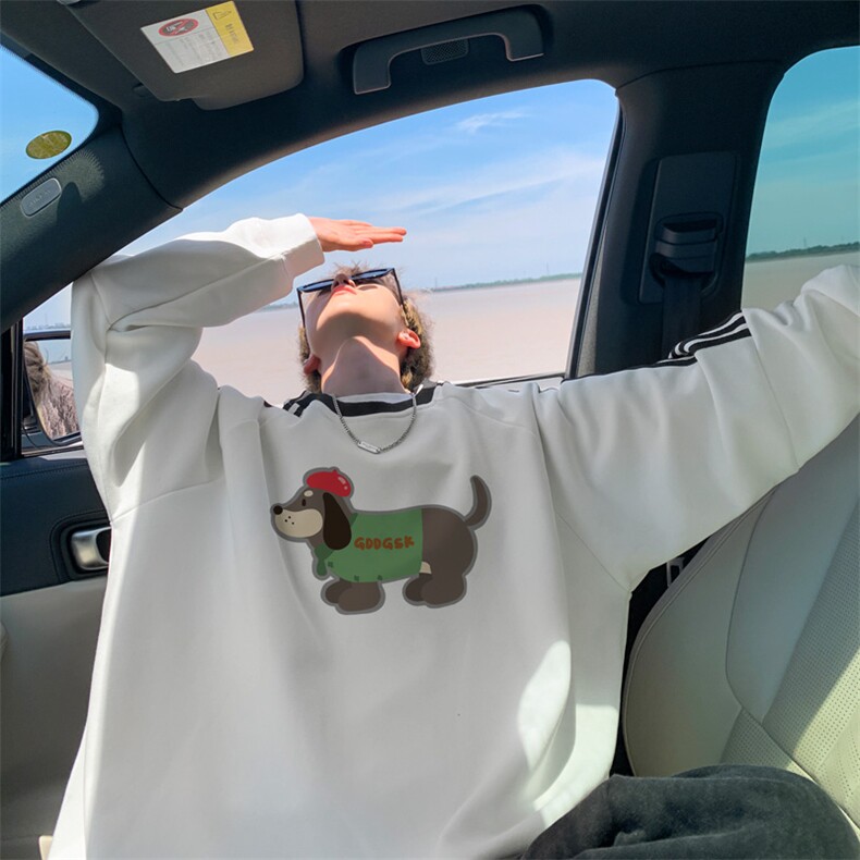 华棉秋冬外景新款线条圆领卫衣男宽松大码外套WY00854/P45加绒P50，女装短外套，电商B316