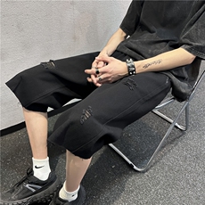 D2053-p45-控68现货风宽松cleanfit牛仔裤七分裤黑暗，男装牛仔裤，星座116