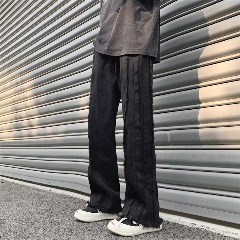 青春流行ins男原宿美式vibe裤子直筒水洗拉链牛仔裤潮N2003P45,男装牛仔裤,星座1116-2