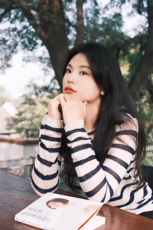 韩系高级感条纹针织衫女复古风宽松显瘦休闲慵懒风长袖上衣，女装针织衫/毛衣，雪真羊绒