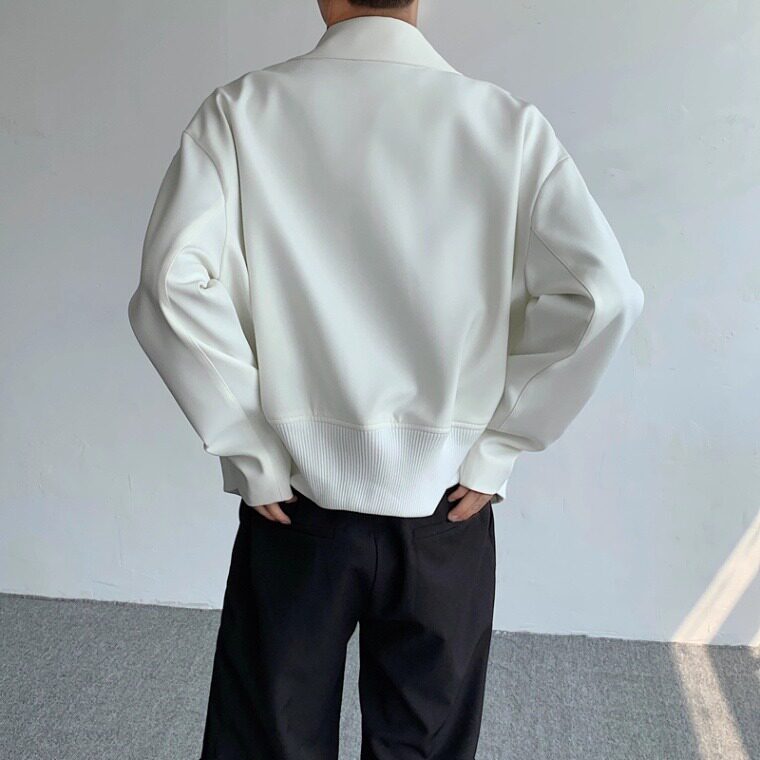 今年流行的白色皮衣2025新款春秋装街头时尚短款外套复古夹克上衣,男装夹克,星座506A