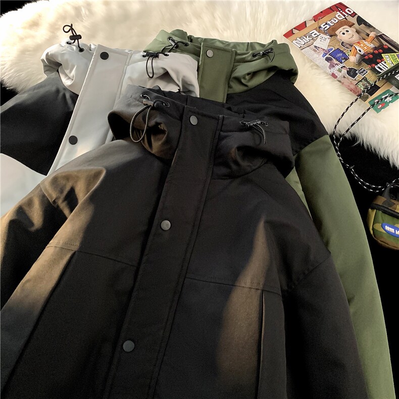 毛毯平铺拼色工装面包服时尚连帽保暖棉衣A247-MY560特批85,男装棉衣,电商A247