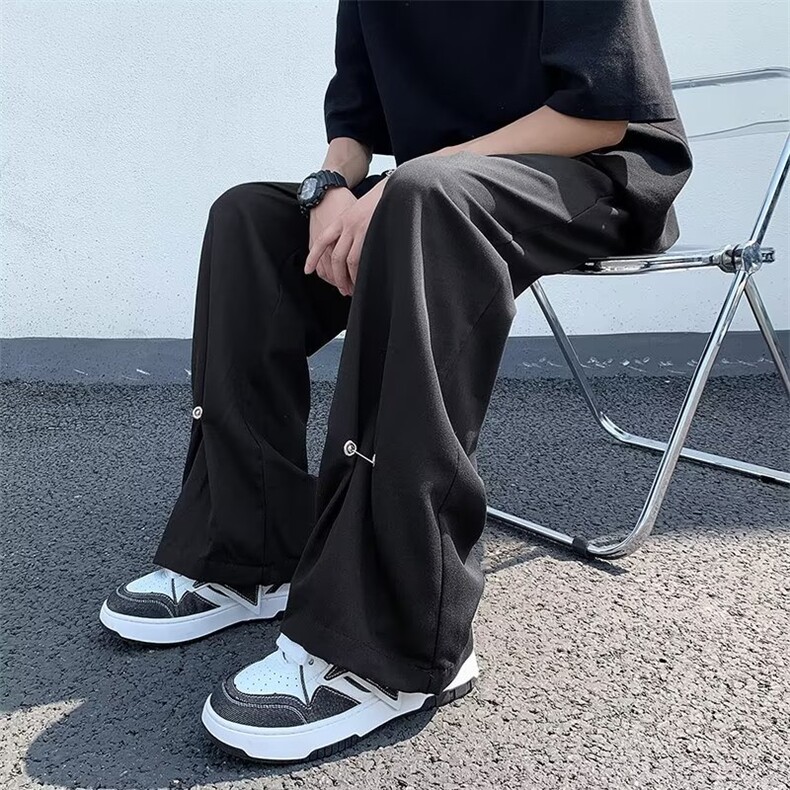 裤子男女夏季薄款美式高街直筒休闲裤痞帅垂感阔腿西裤B3060-p36，男装西裤，星座1008