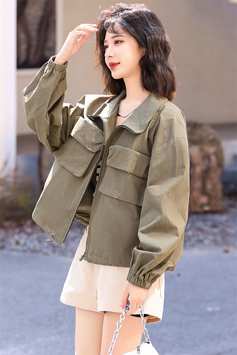 现货！可退现！2024年秋季新款夹克上衣女设计感小众时尚短款外套,女装短外套,今喜