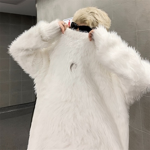 小众金属高级感垫肩毛衣男冬季慵懒风水貂毛绒针织衫MZ482-P56图片