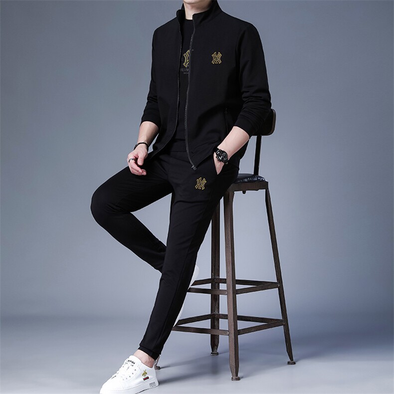 中年休闲套装男士春秋季2023年新款爸爸运动服卫衣长裤搭配三件套,男装休闲套装,电商B212（原钱塘6029）