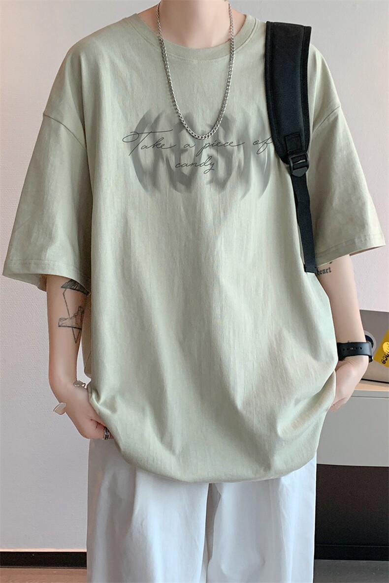 已注册/夏季内景纯棉港风情侣休闲短袖T恤男宽松打底DT00094/P25,男装T恤,电商B316