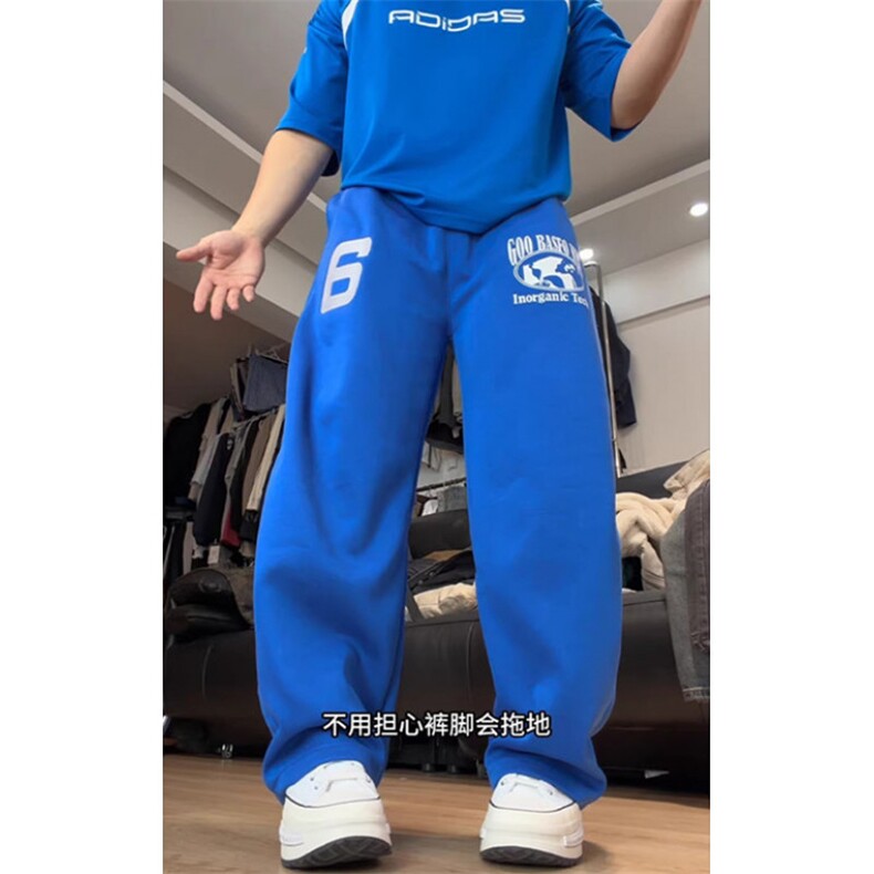 字母印花弯刀卫裤男春秋修身遮腿型裤子宽松校服休闲裤WK85,男装休闲裤,星座1116A（原606A-3）