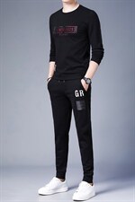 中年运动套装男春秋季爸爸秋装套装圆领卫衣两件套大码运动服时尚，男装休闲套装，电商B212（原钱塘6029）
