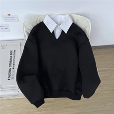 潮牌港风长袖男J加绒加厚美式复古宽松卫衣WY40-P40加绒P48，男装卫衣，星座308B-2