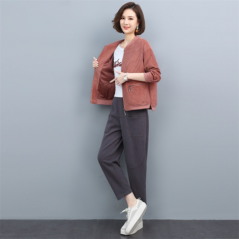 2021秋装新款休闲舒适女装套装时尚百搭显瘦两件套,女装套装/套裙,悦见她