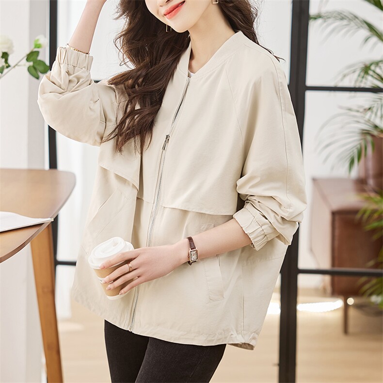 棒球服女春秋季2025年新款韩版宽松休闲夹克随性简约高级感外套潮,女装短外套,辉之琳
