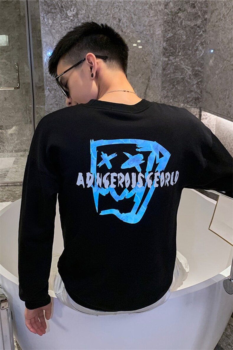 Q06/秋社会小伙潮流痞帅圆领网红宽松百搭潮牌简约卫衣男,男装卫衣,星座102A（原电商D309-1）