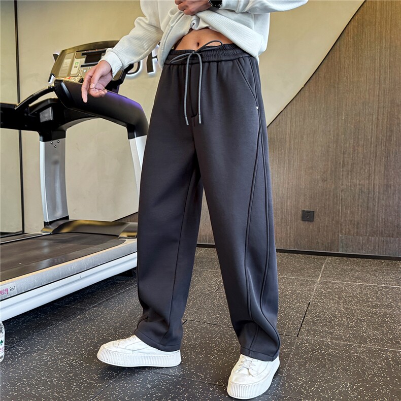 加绒加厚裤子男冬季2025新款宽松直筒男士弯刀裤A313-18065-P68,男装卫衣,电商A313