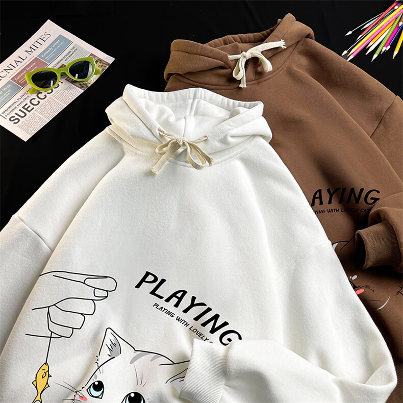 WY21299-P35加绒款-P40纯棉连帽卫衣男大码运动帽衫宽松薄,男装卫衣,电商A040