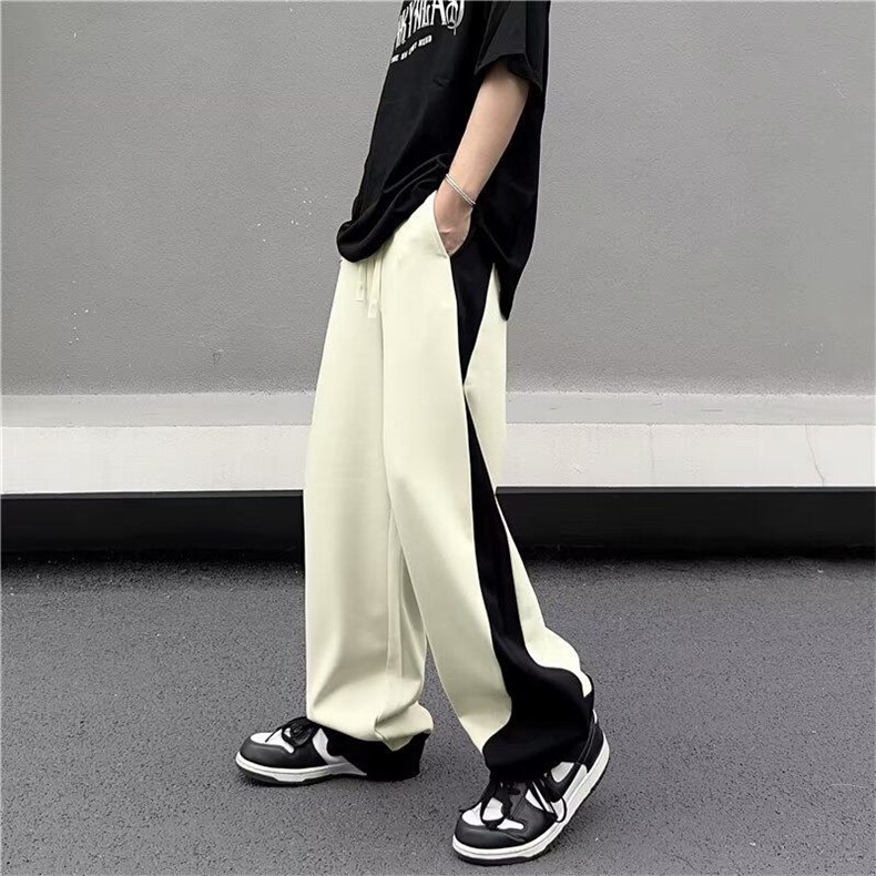 长裤休闲裤男夏季宽松型时尚潮牌直筒条纹青春裤潮气质KK091-36,男装休闲裤,星座911-3