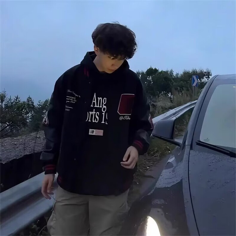 美式刺绣飞行夹克外套男款春款潮牌欧美高街宽松棒球服W6478-P68,男装夹克,星座412-1