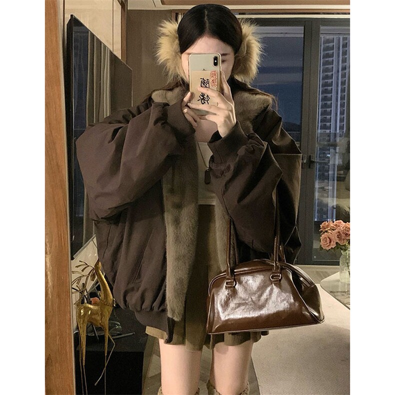两面穿现货重磅短款座山雕棉衣男女双面穿毛毛绒棉服加厚外套,男装棉衣,电商A486-1