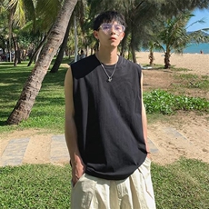网图2026夏季新款纯棉230g大码无袖T恤男DT6298特P14建议零售价38，男装T恤，电商A001