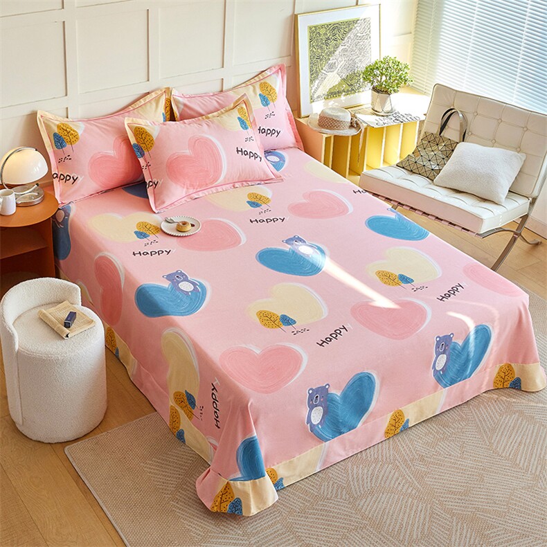 新款全棉磨毛印花单床单，床单，一起卖家纺