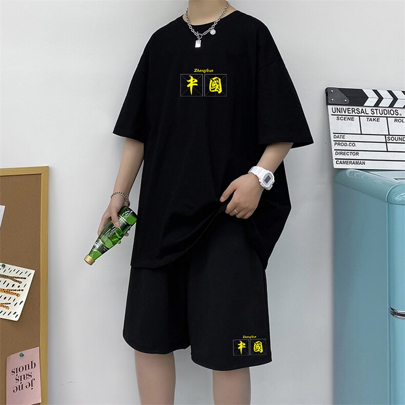 夏季t恤男短袖宽松时尚韩版简约休闲半袖体恤男A161-2-TZ09-P50,男装休闲套装,电商A161-2