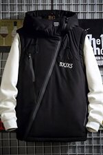 网格拉链装饰连帽棉马甲男冬季百搭防风马甲外套A090-MJ20p75限98，男装背心/马甲，电商A089-1