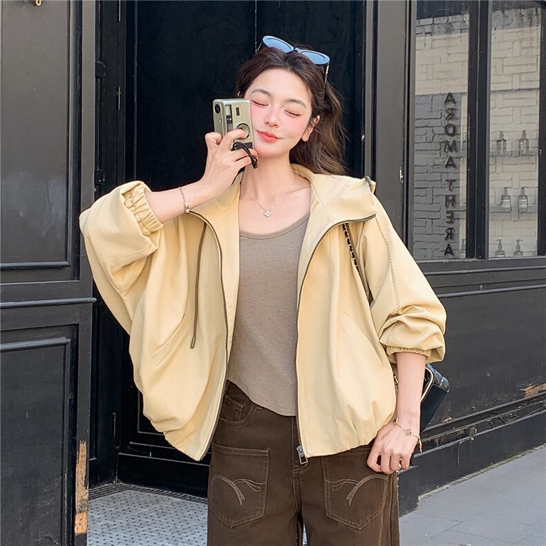 【新品】【有货】2026春季连帽皮衣C5805P195K318,女装皮衣,2D113