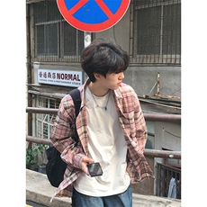 特P40无差价新款秋季潮流格子长袖衬衫-HS2297港风街头，男装衬衫，电商A003