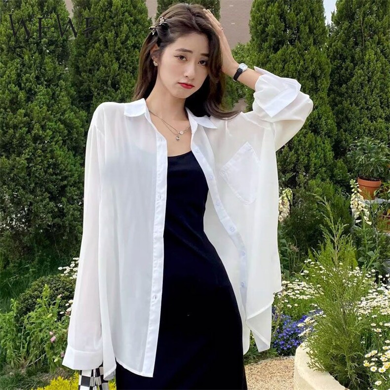 衬衫女2025春夏新款韩版长袖宽松显瘦纯色衬衣薄防晒外套上衣,男装防晒衣,星座1210-1