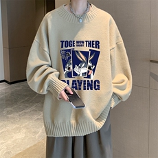 半高领毛衣男士大码针织衫男毛线衣男M18234-P45加绒款-P65，男装针织衫/毛衣，电商A040