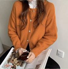 2025年秋季通勤单件长袖时尚百搭通勤圆领开衫，女装羊毛衫，贝美羊绒