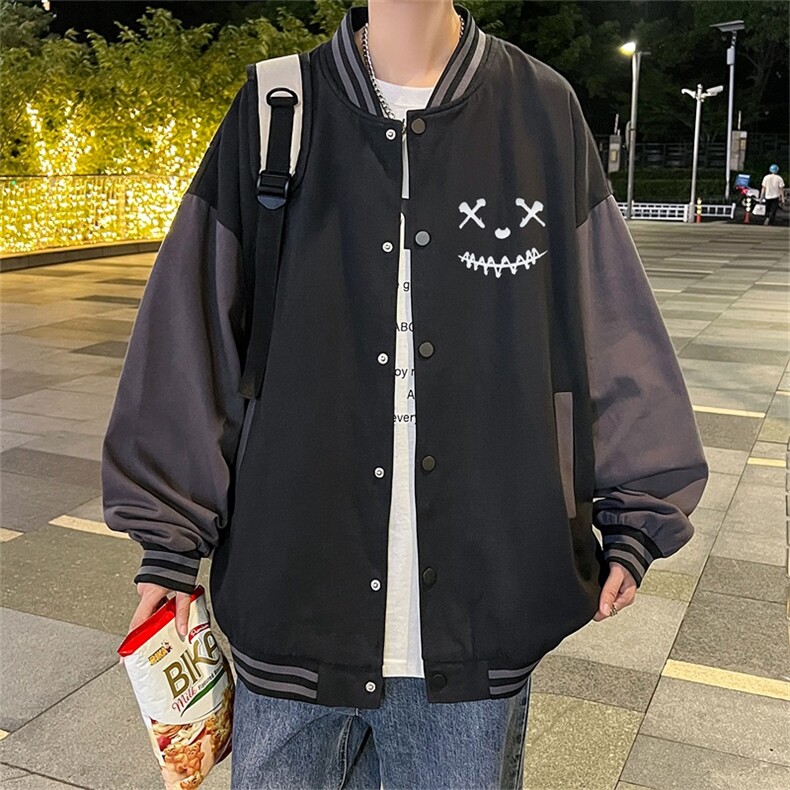 DSA028-JKC21FP215  新款发泡印花棒球服外套港风休闲夹克图片