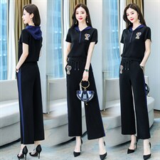 套装/套裙2022年时尚气质夏季短袖休闲气质优雅百搭，女装套装/套裙，艾尚靓装