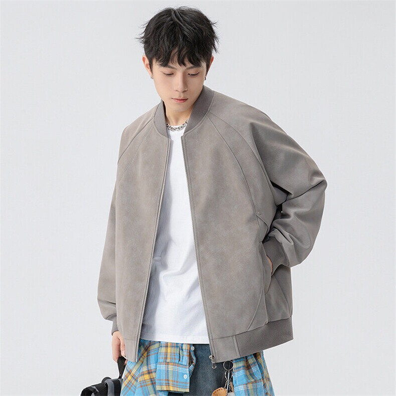 2026春季新款皮衣夹克男青少年学生潮流麂皮外套，男装夹克，星座1206-1（原A206-1）