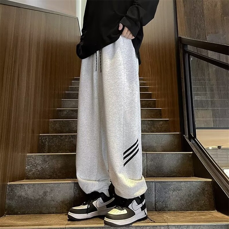 冰丝裤子男薄款宽松设计抽绳速干裤美式运动休闲长裤K134-2/P34,男装休闲裤,星座506