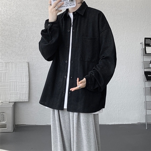 衬衫男春季新款港风宽松大码雪尼尔长袖衬衣CS7008-P39图片