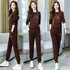 减龄时髦套装女2024年新款休闲气质女装秋款哈伦裤时尚两件套洋气，女装套装/套裙，妙形