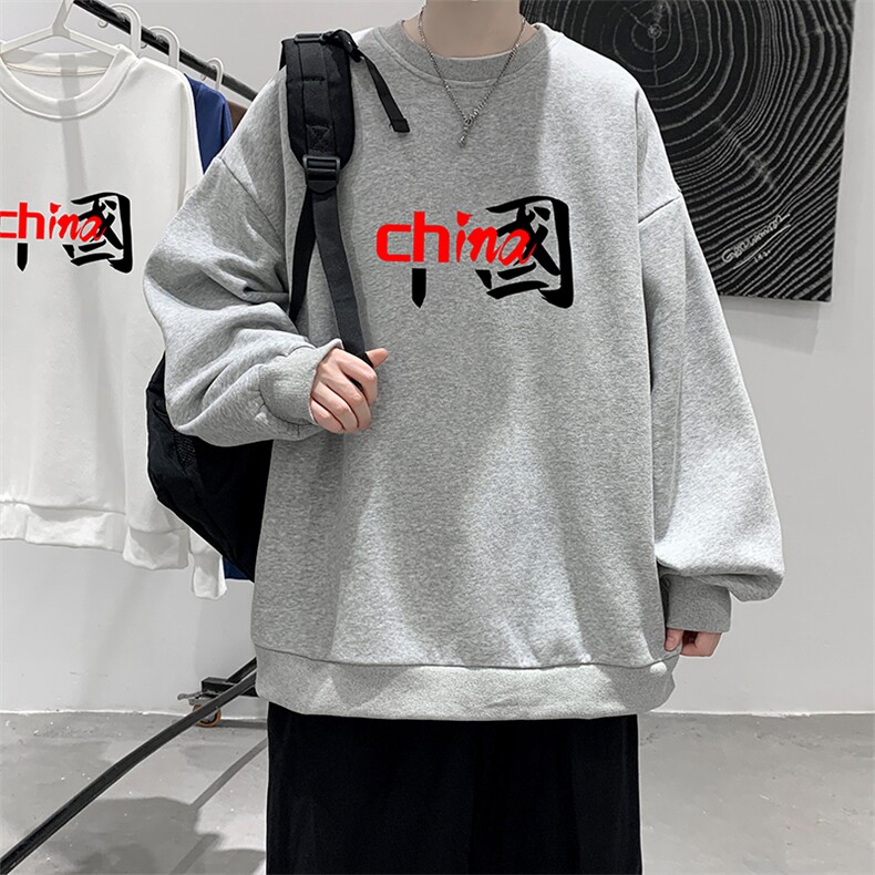 圆领卫衣男大码加厚加绒长袖t恤男S6189-P28加绒款-P33,男装卫衣,电商A040