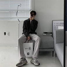 M27-P47半拉链毛衣男秋冬款日系复古高级感慵懒风翻领针织衫，男装T恤，电商B323A